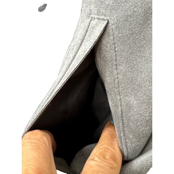 Chico's Gray Faux-Suede Trim-Detail Fringe Jacket Women's Size Medium 8 10 - Picture 9 of 13